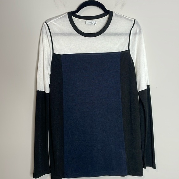 VINCE | Women’s Colorblock Long Sleeve Top Size Small - Picture 2 of 6